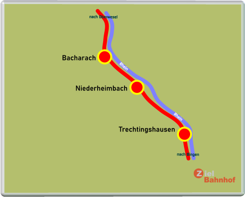 Bacharach Niederheimbach Trechtingshausen nach Oberwesel nach Bingen Rhein Rhein