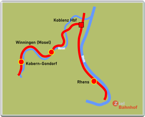Koblenz Hbf Kobern-Gondorf Winningen (Mosel) Rhens Rhein Mosel